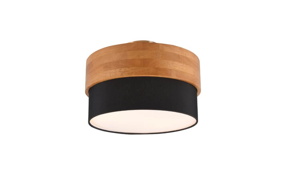 Plafonnier Ø 30cm Seasons bois avec du noir Trio 4017807526165