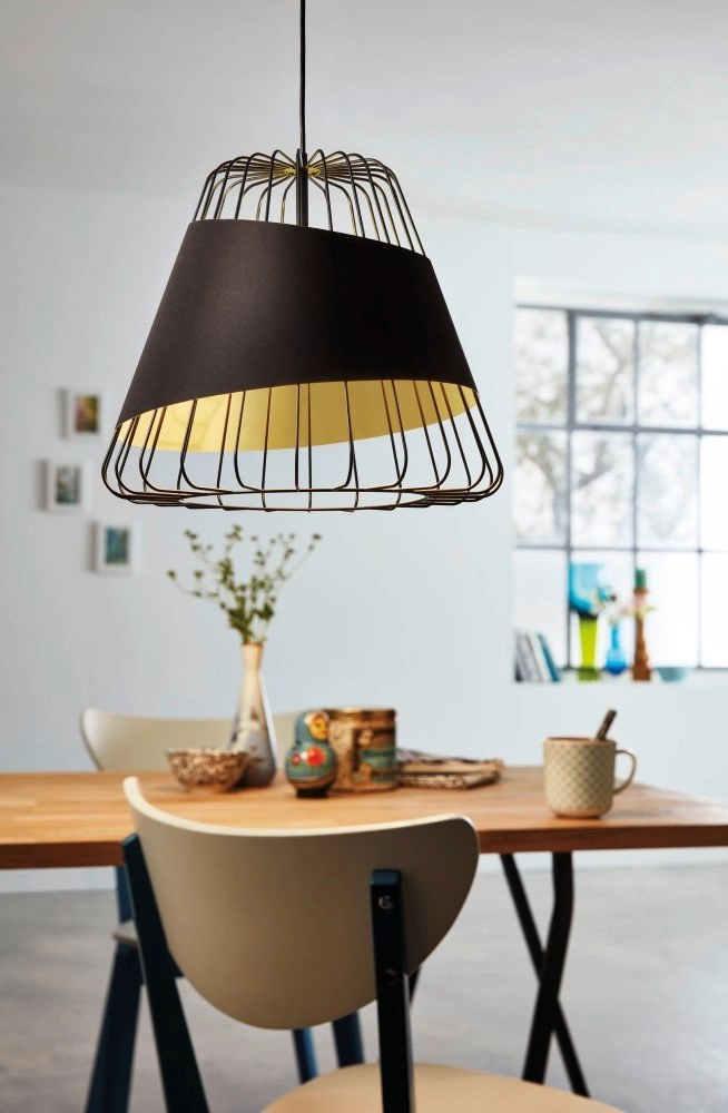 Lampe à suspension Austell 43cm noir avec or Eglo 9002759495091