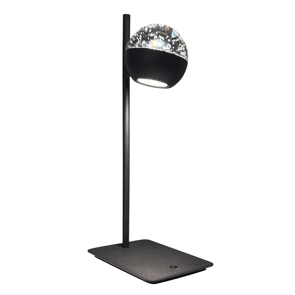 Lampe de bureau à LED Belluno noir avec verre - ajustable