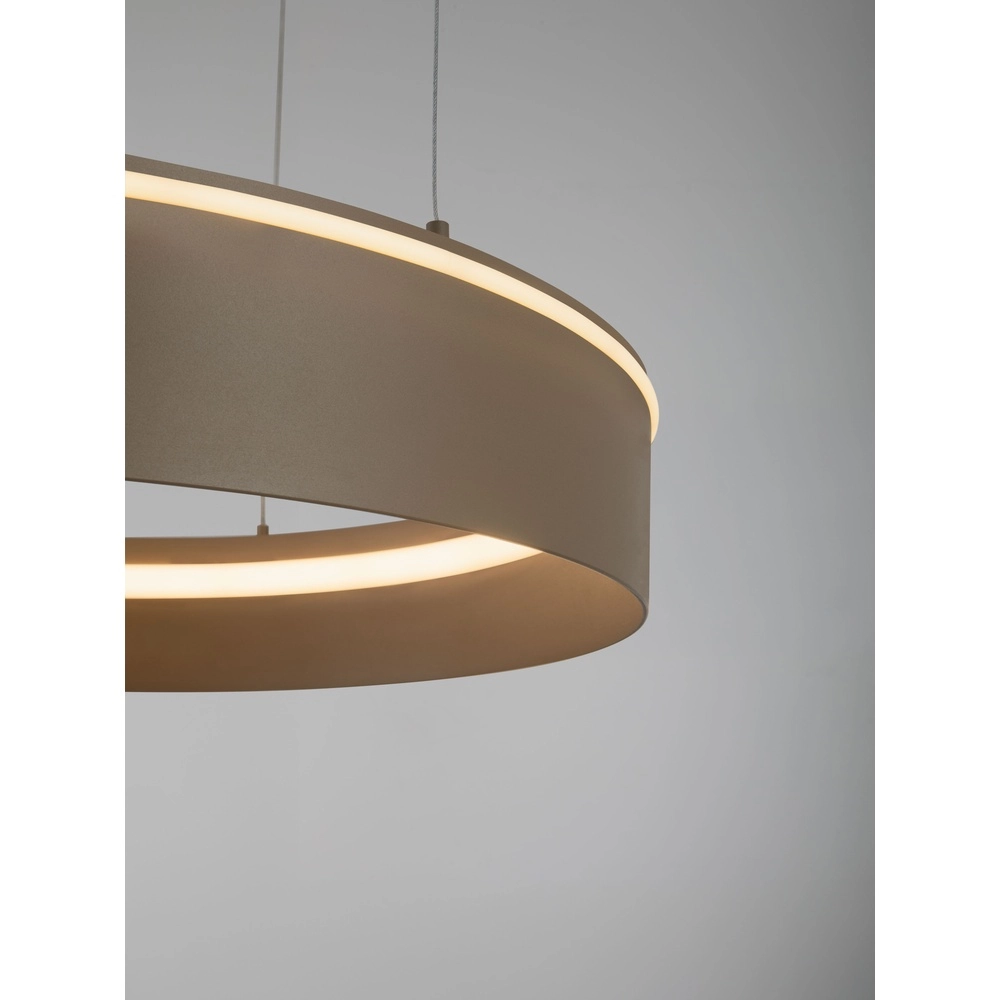 Lampe pendante moderne Olivia brun sable Ø 60 cm Lyora 5212017494184