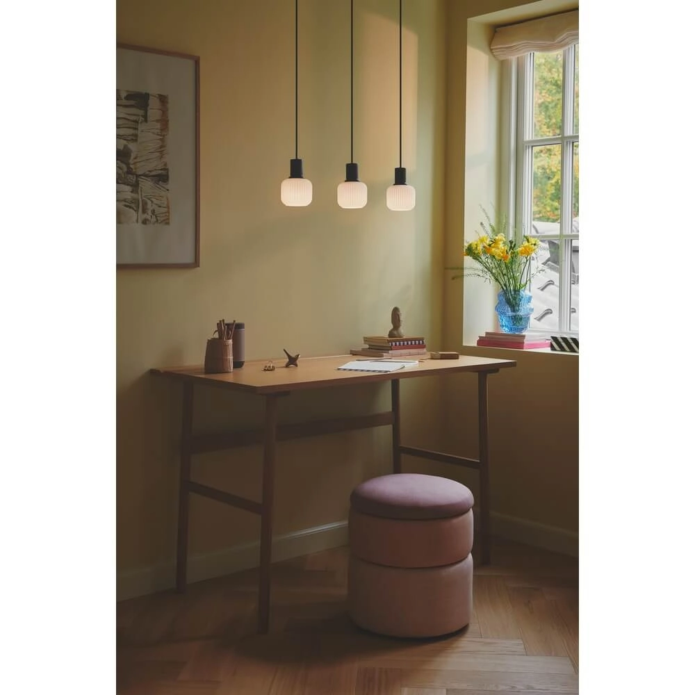 Suspension 3 lumières Milford noir et blanc Nordlux 5704924018671