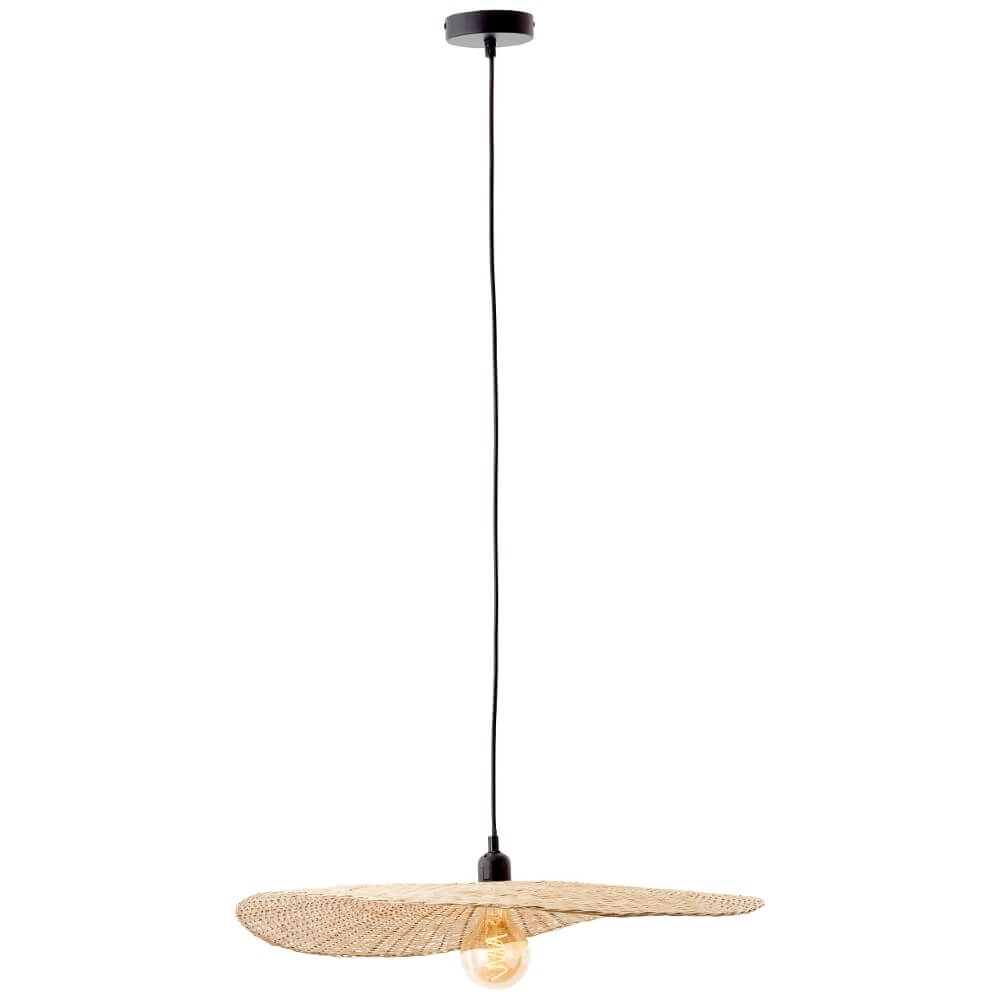 Lampe suspendue en rotin Jefter Ø60cm Brilliant 4004353393334