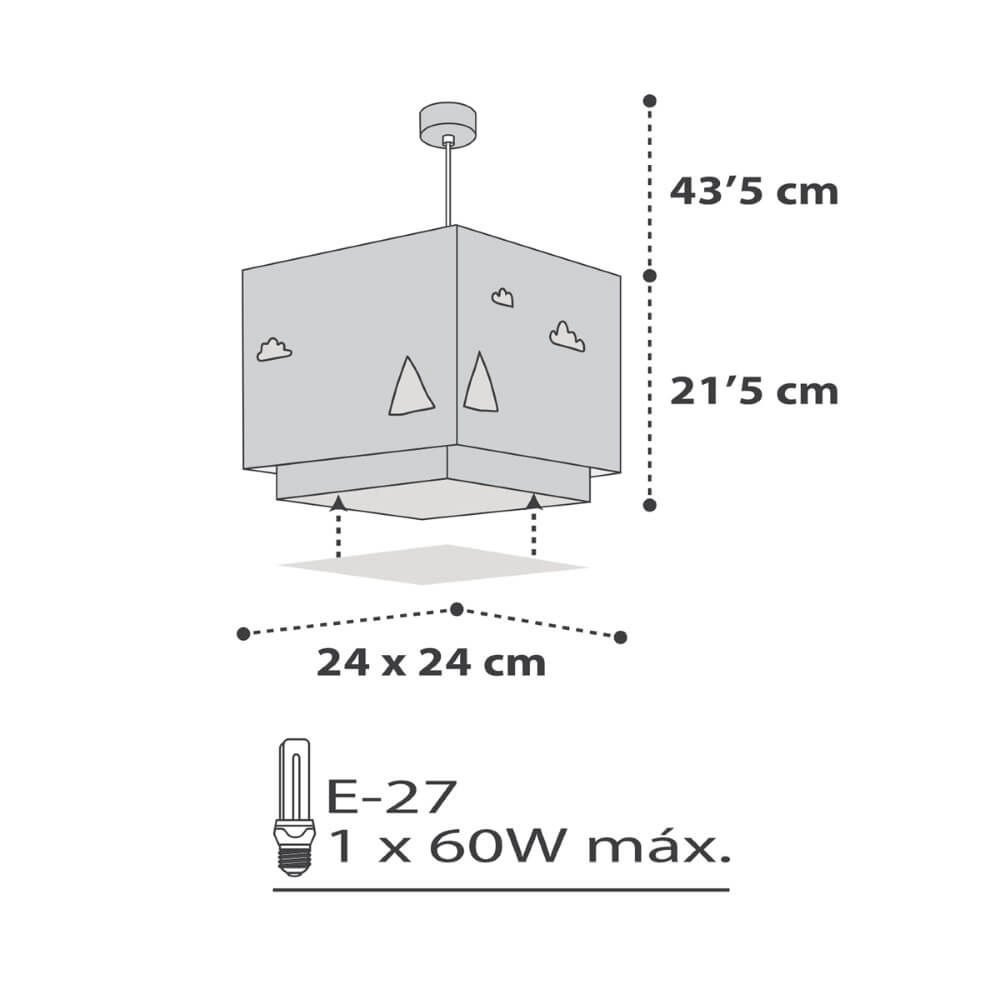 Lampe suspendue chambre d'enfant Hello Little Dalber 8420406732428