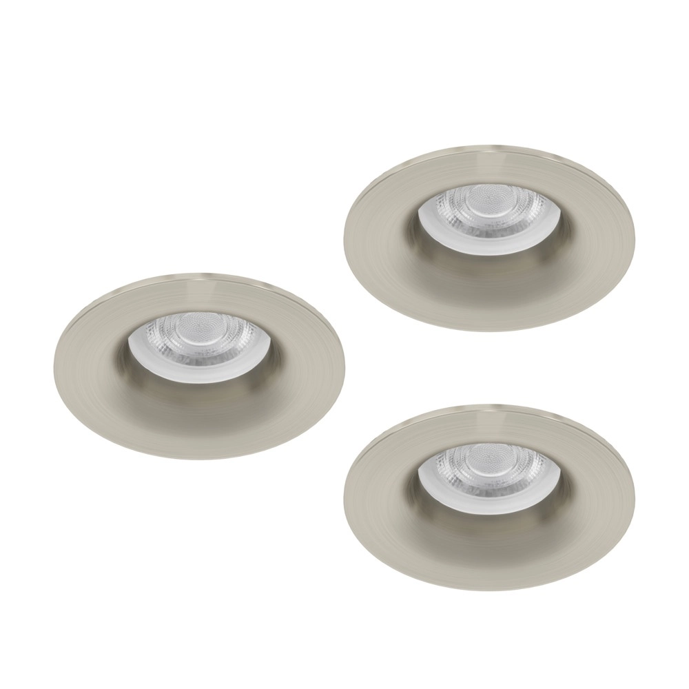 Lot de 3 spots encastrés Salabate nickel Ø 8.8cm IP65 Eglo 9008606358908