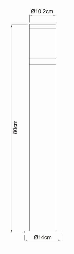 Lampe de terrasse en inox Xeloo 80 cm Globo 9007371197668