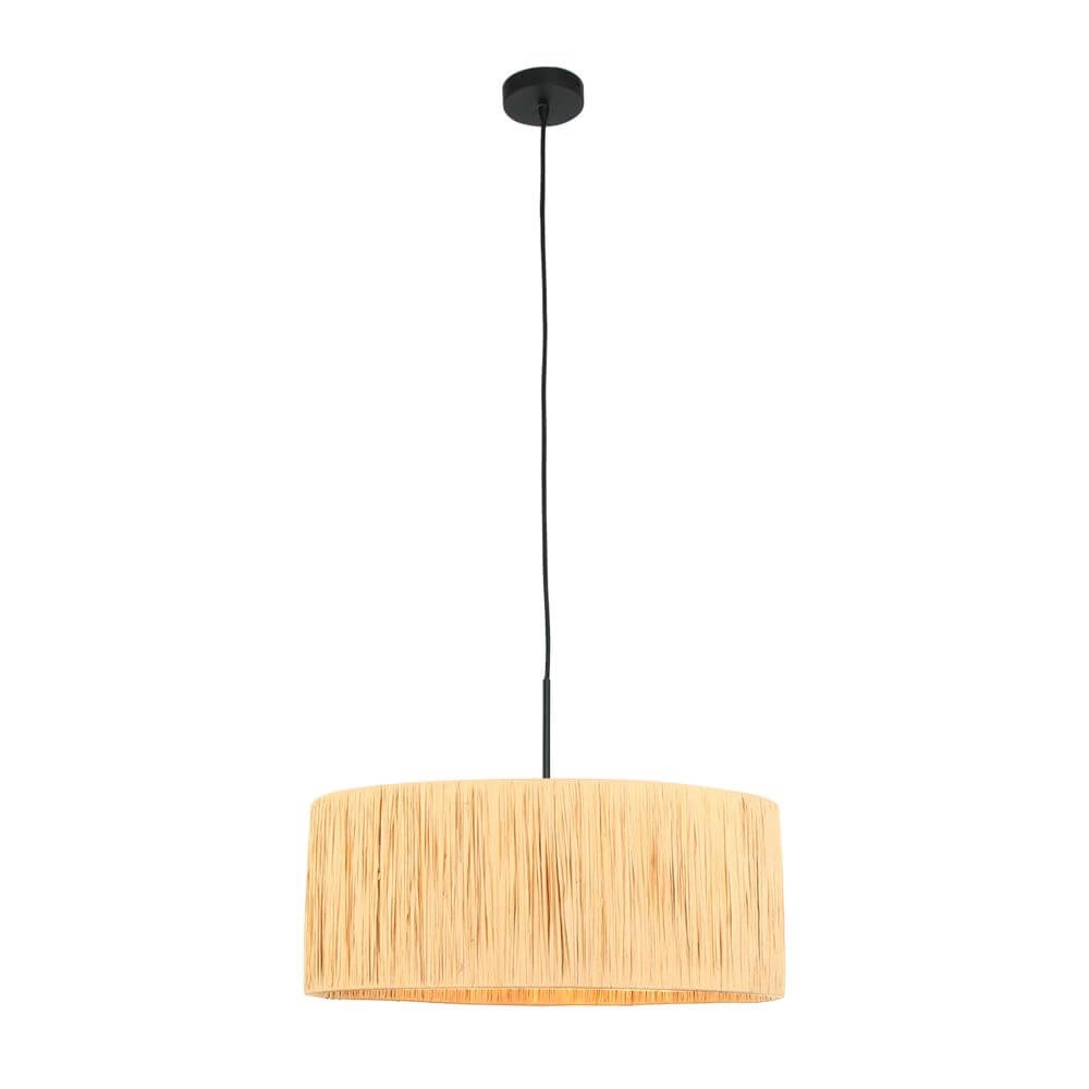 Suspension Sparkled Light noir avec abat-jour paille Ø 50cm Steinhauer 8712746172539