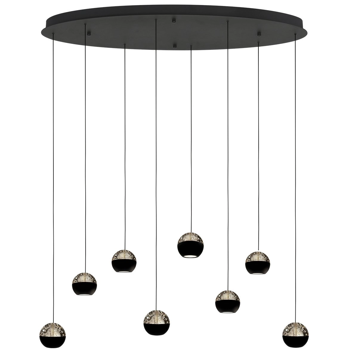 Lampe suspendue ovale Belluno LED 8 voyants - Noir Steinhauer 8712746184006