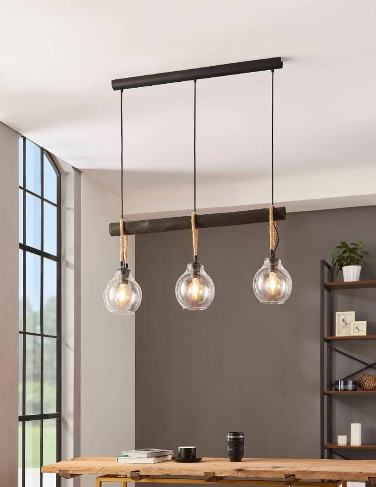 Lampe suspendue pour table à manger Roding avec corde Eglo 9002759436186