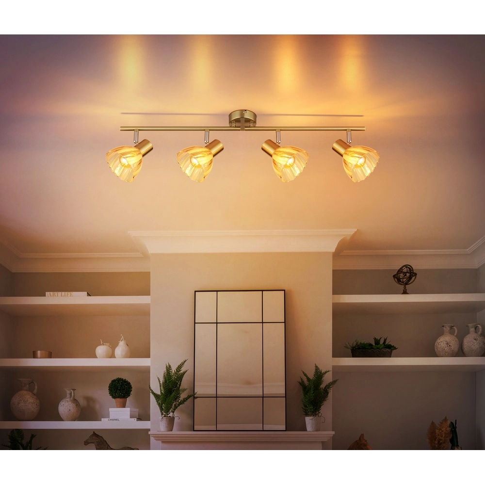 Lampe de plafond à 4 lumières Zachery Or Globo 9007371531509