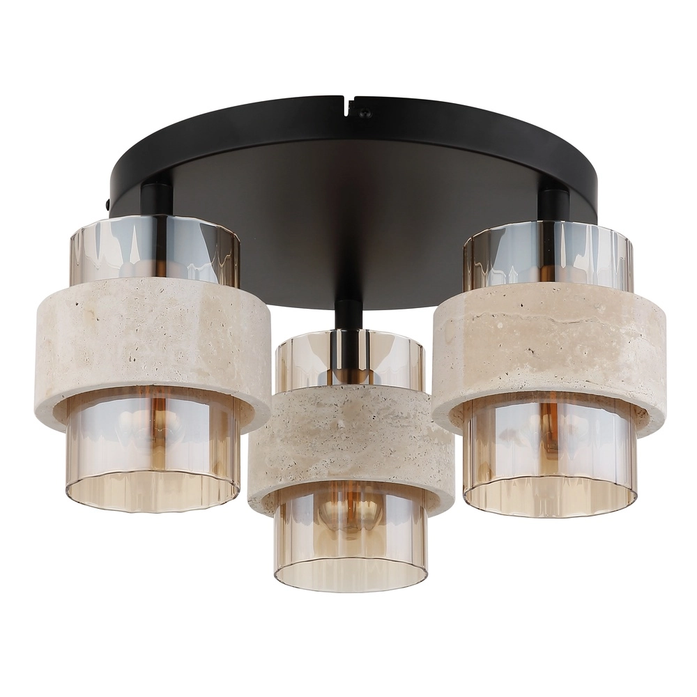 Lampe de plafond Daren noir avec marbre Globo 9007371586660