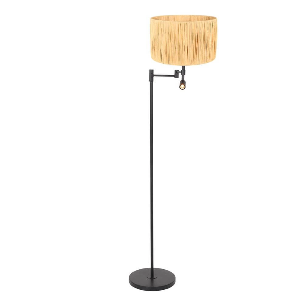 Lampe de lecture Stang noir avec abat-jour paille