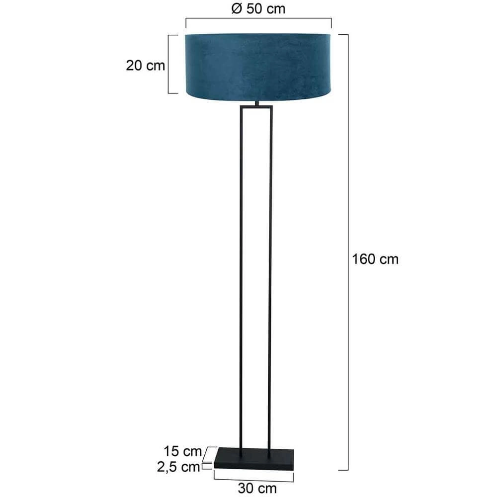 Lampadaire 160cm Stang noir avec capuche bleue Steinhauer 8712746173918