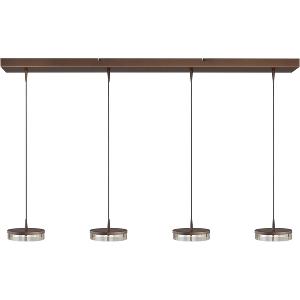 Lampe suspendue à 4 lumières Imperia 130 cm brun cacao