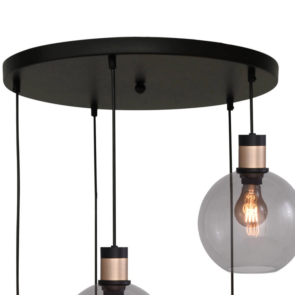 Lampe suspendue Vide Lazise 2 5x Ø 20cm doré avec noir Masterlight 8718121303857