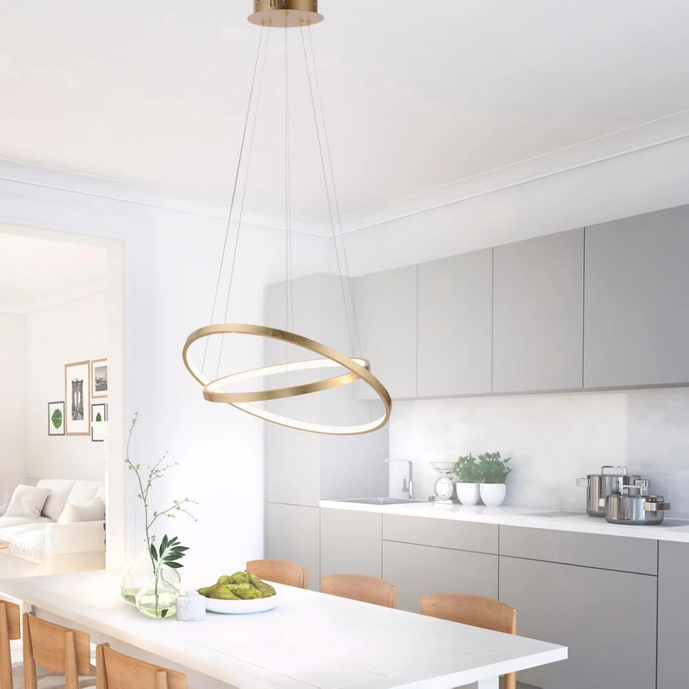 Lampe suspendue ronde Circle duo or Ø 50cm Just Light 4043689960438