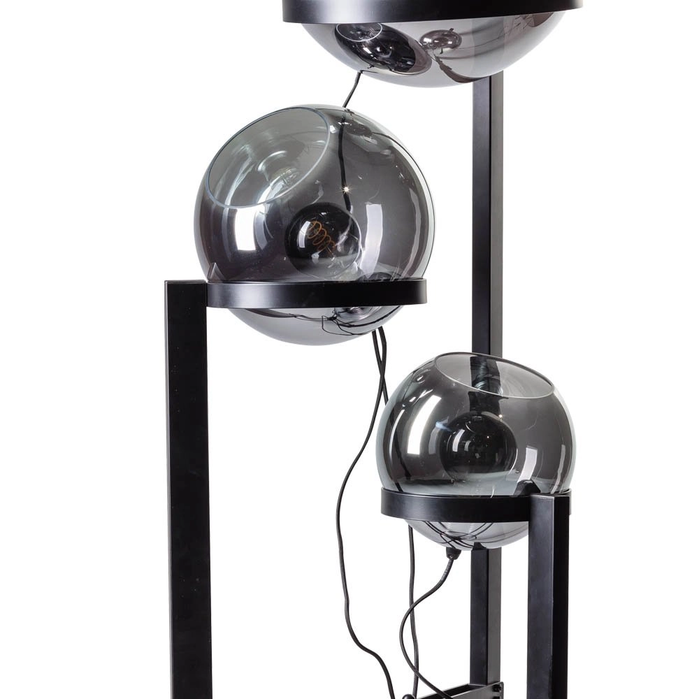 Lampadaire en verre Orb 3 lumières noir avec verre miroir ETH 8719075189283