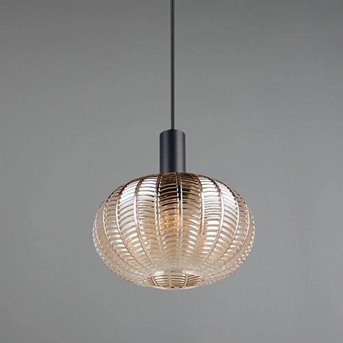 Lampe pendante classique Elvezia Verre ambré Trio 4017807677768