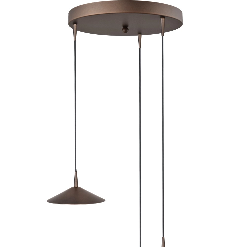 Lampe pendante à 3 lampes Ceppo brun cacao Ø 18 cm rond Masterlight 8718121358642