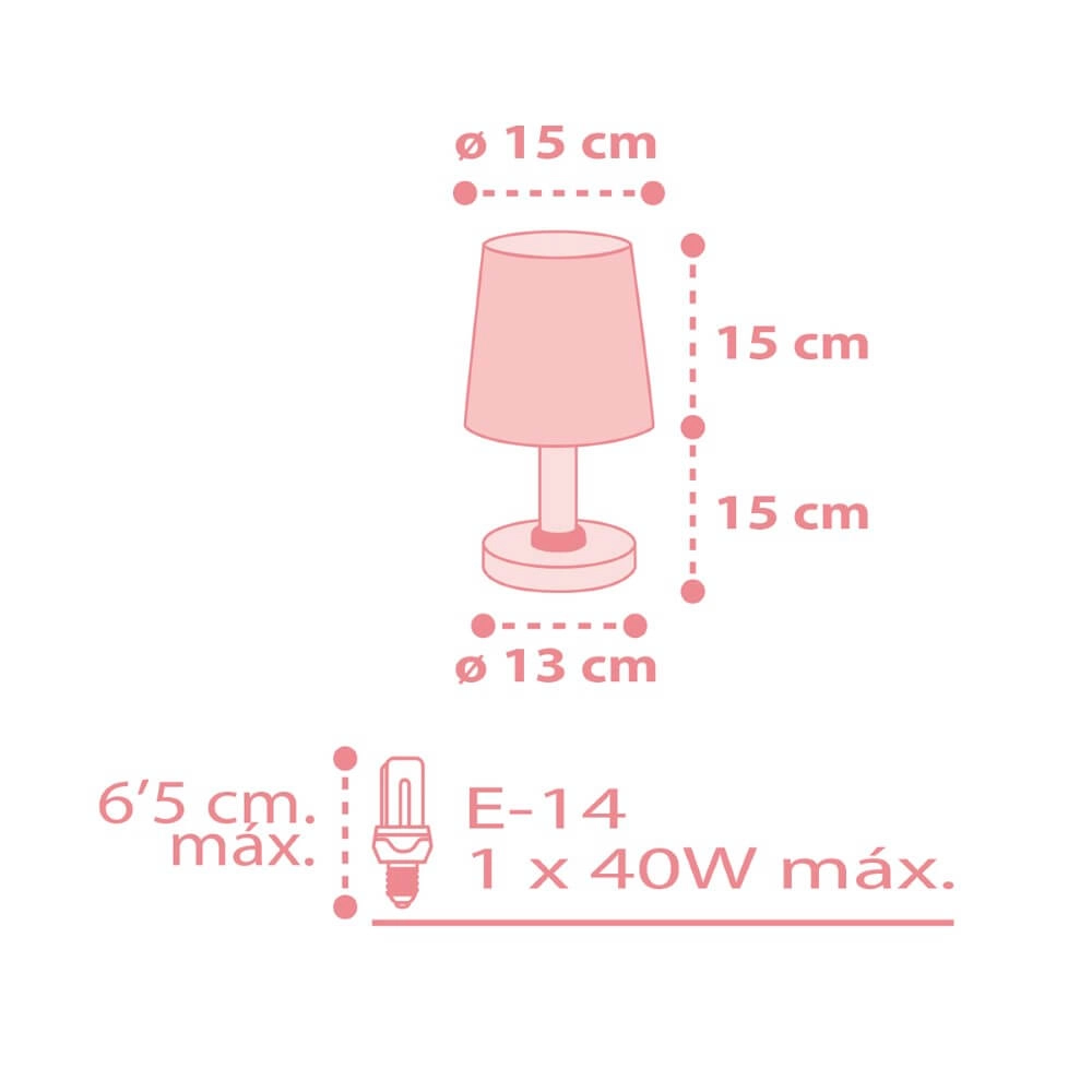 Lampe de table pour chambre d'enfant Star Light rose tendre Dalber 8420406001289