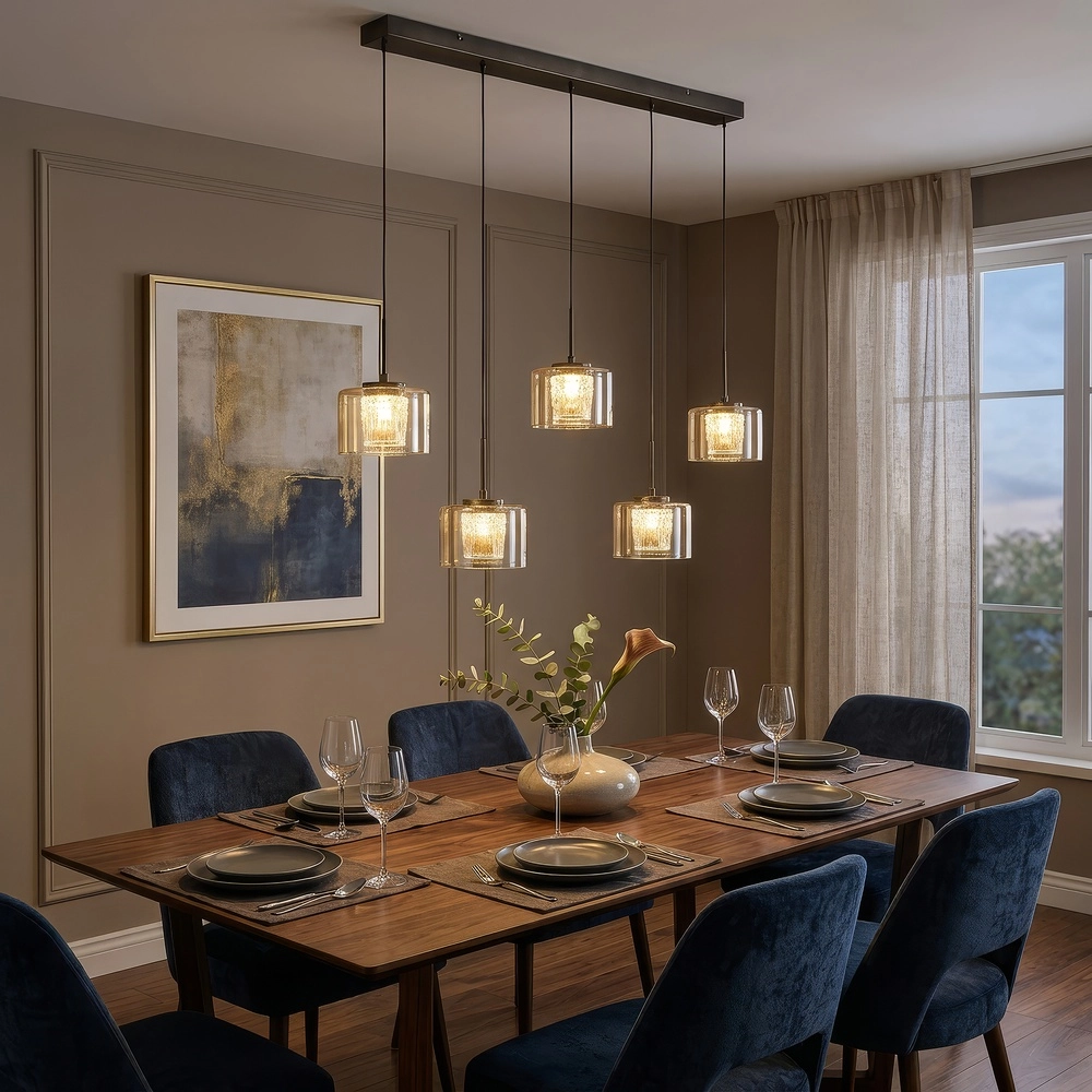 Lampe pendante de conception Tumblers Bronze droit 5 lumières Searchlight 5,05342E+12