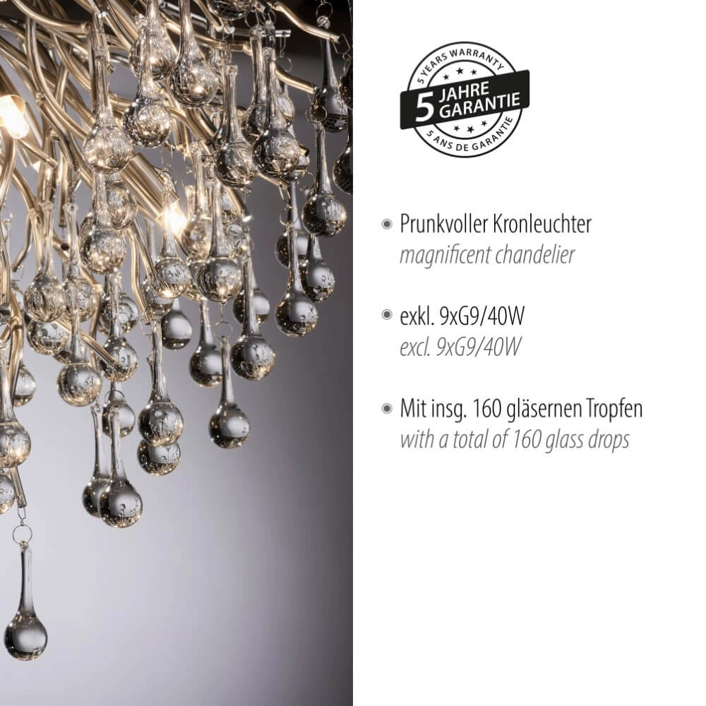 Lustre Icicle métal 50cm Paul Neuhaus 4012248352090