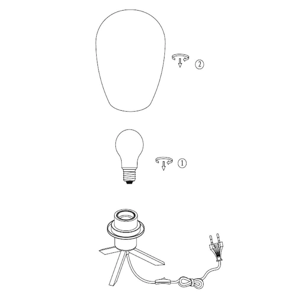 Lampe de table en verre Reflexion 15cm noir avec verre fumé Steinhauer 8712746132618