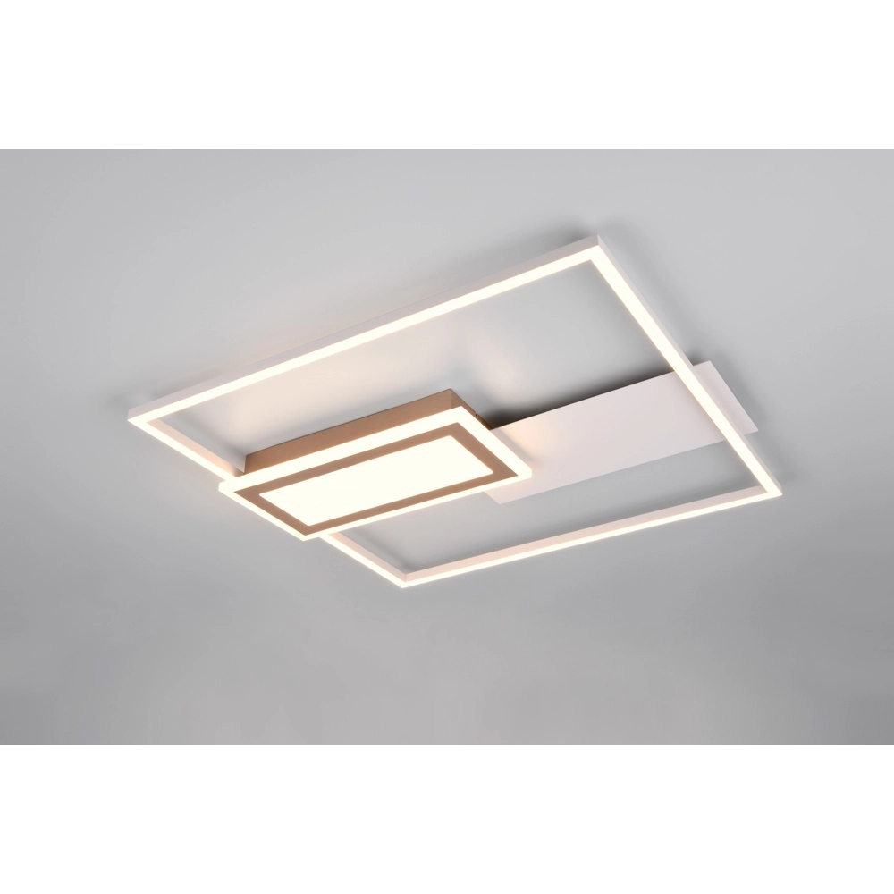 Plafonnier carré Spiro gris 50cm Trio 4017807612479
