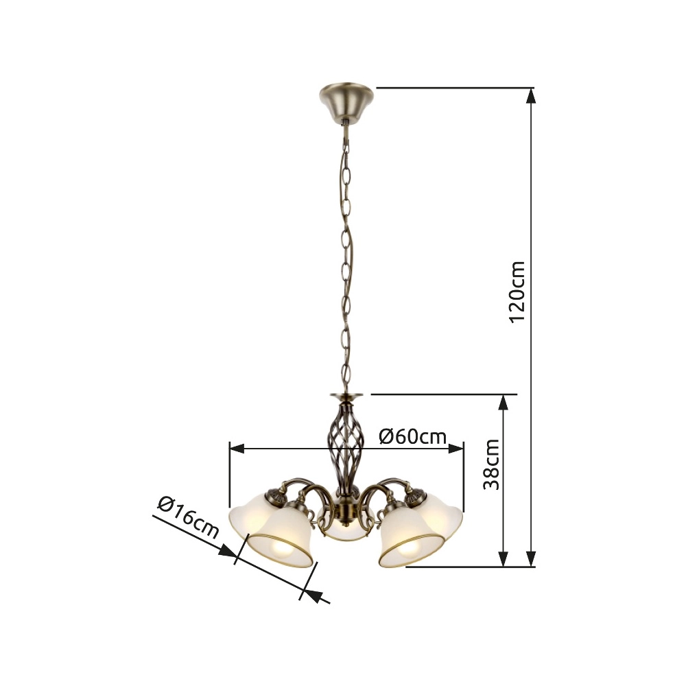 Lampe pendante classique Odin 5 lumières Globo 9007371309696