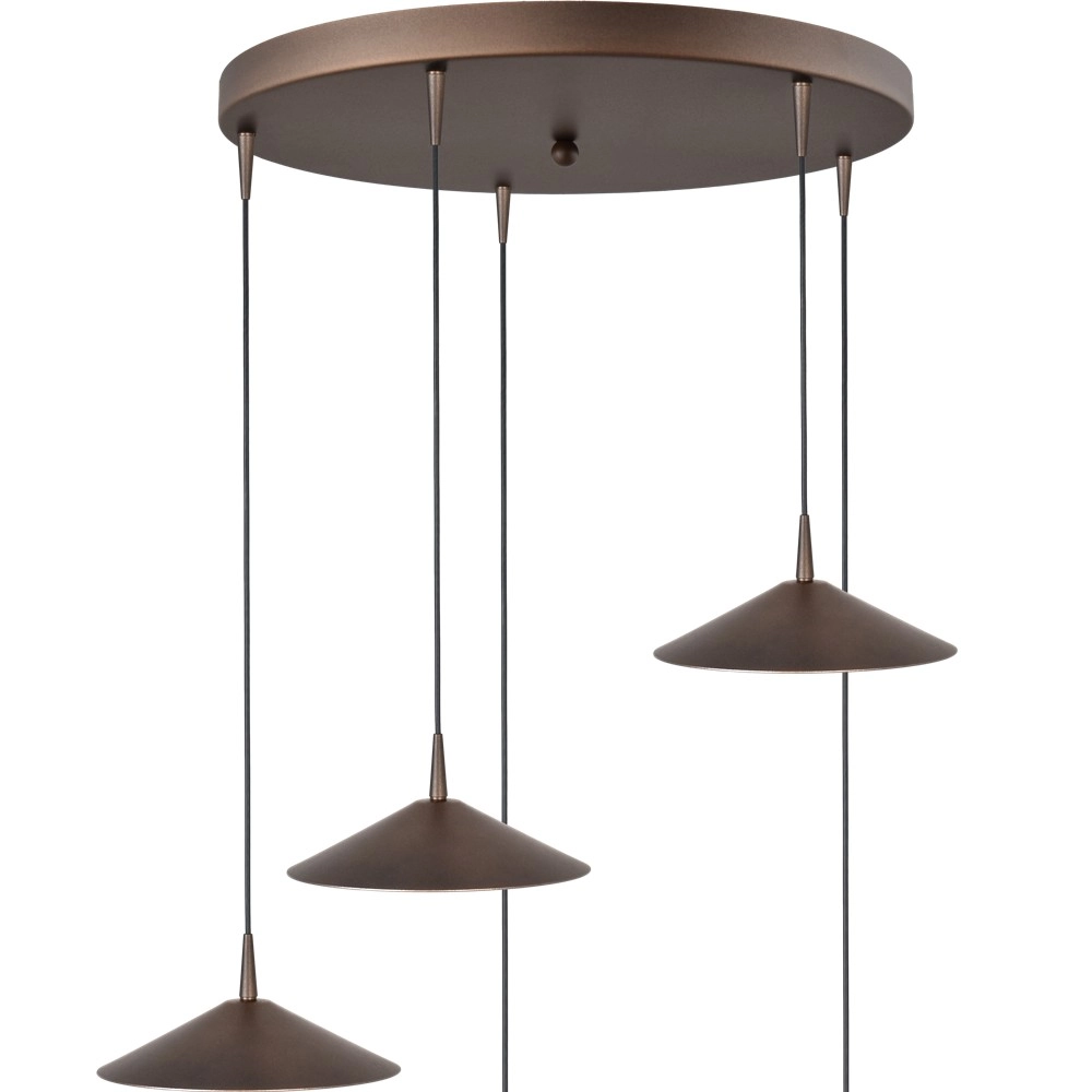 Lampe suspendue à 5 lumières Ceppo Brun cacao Ø 22cm rond Masterlight 8718121358772