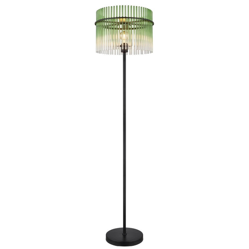 Lampadaire noir Gorley avec verre vert Ø 38cm Lampadaire noir Gorley avec verre vert Ø 38cm