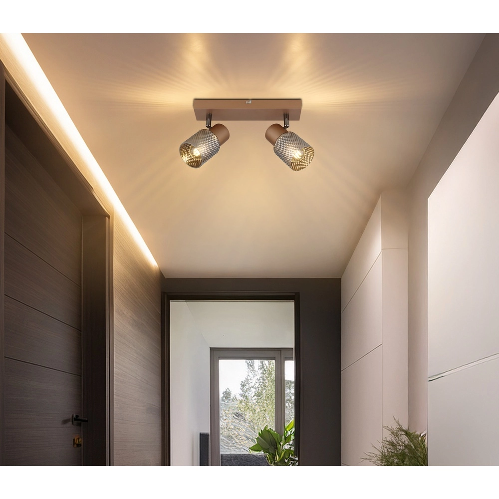 Lampe de plafond Satella 2-café marron clair Globo 9007371474561