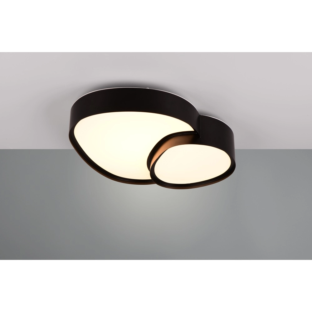 Plafonnier organique Rise 43,5 cm noir Trio 4017807600582