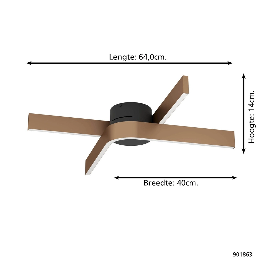 Plafonnier design Folcino-Z Bronze cuivré Eglo 9008606360277