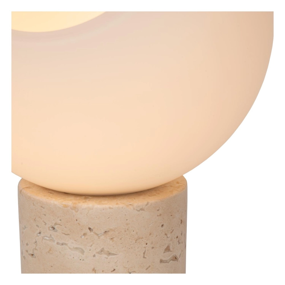Lampe de table Davin brun sable avec du blanc Lucide 5411212051578