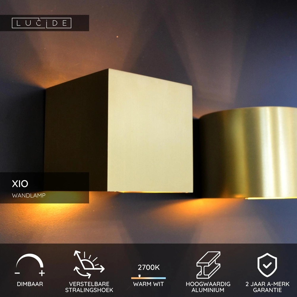 Tache de mur arrondi Xio 2700K or Lucide 5411212092465
