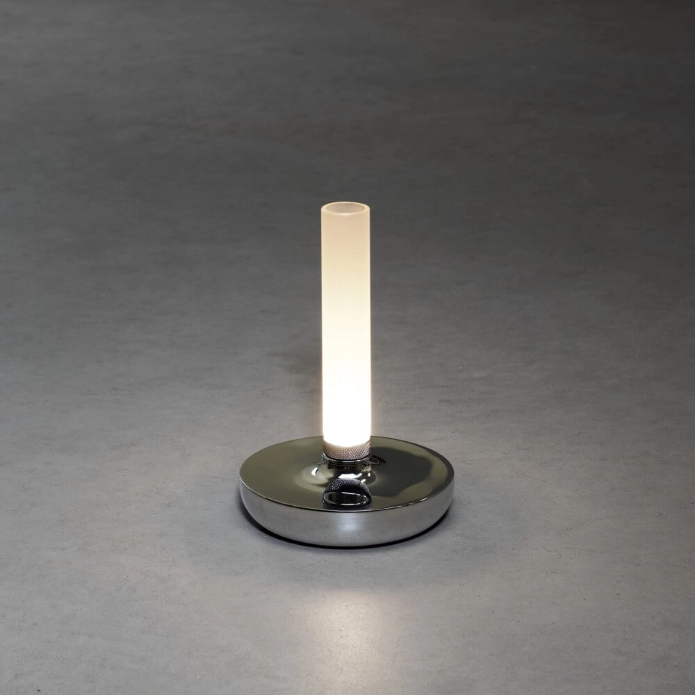 Lampe de table rechargeable Biarritz chrome KonstSmide 7318308270036