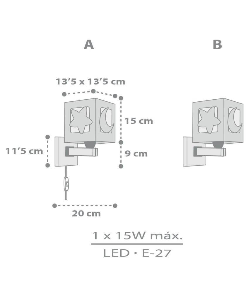Applique grise Moonlight pour chambre d'enfant Dalber 8420406632391