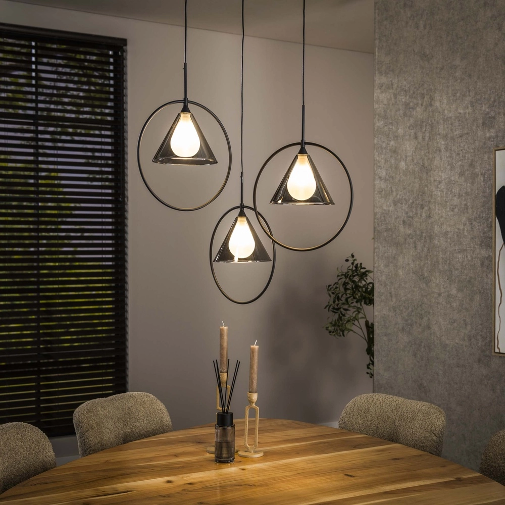 Lampe pendante à 3 lumières Conic pour la table ronde