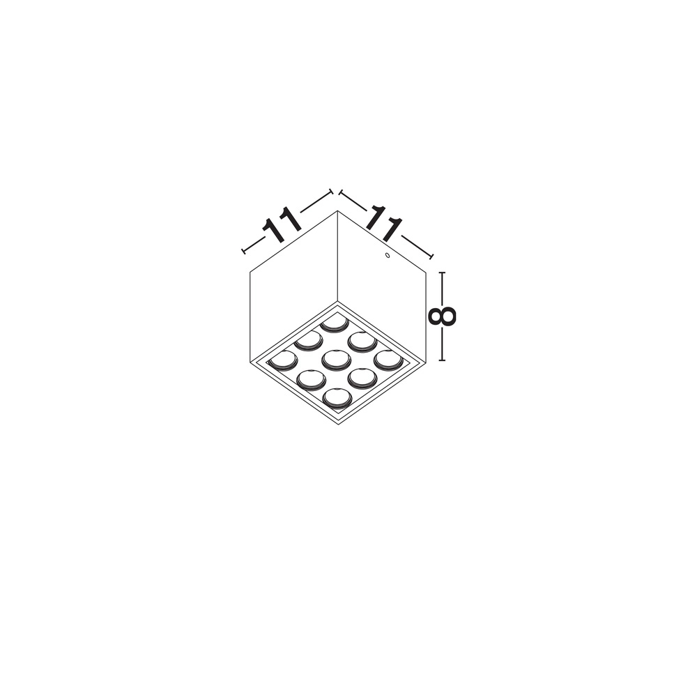 Plafonnier Jax carré 11cm anthracite Lyora 5212017476685