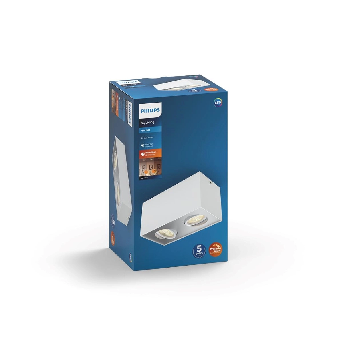 Lampe Box 2 lumières blanc Philips 8718696164525