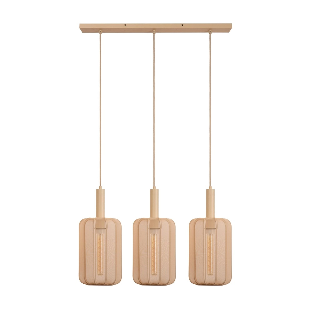 Lampe suspendue à 3 lampes Corina brun sable