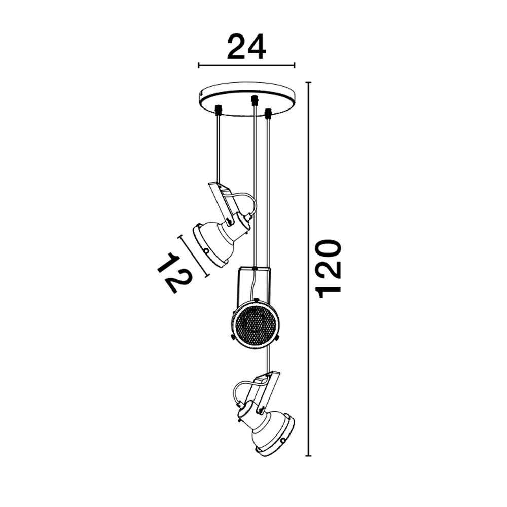 Suspension Ruvi 3 lumières noir Lyora 5212017446336