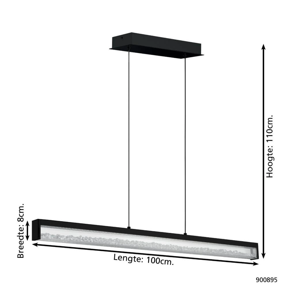 Lampe suspendue LED Cardito 1 100 cm - noir Eglo 9008606267941