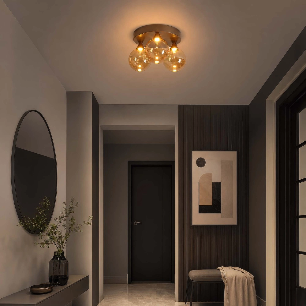 Lampe de plafond à design Opux Lux Bronze à 3 lumières Searchlight 5,05342E+12