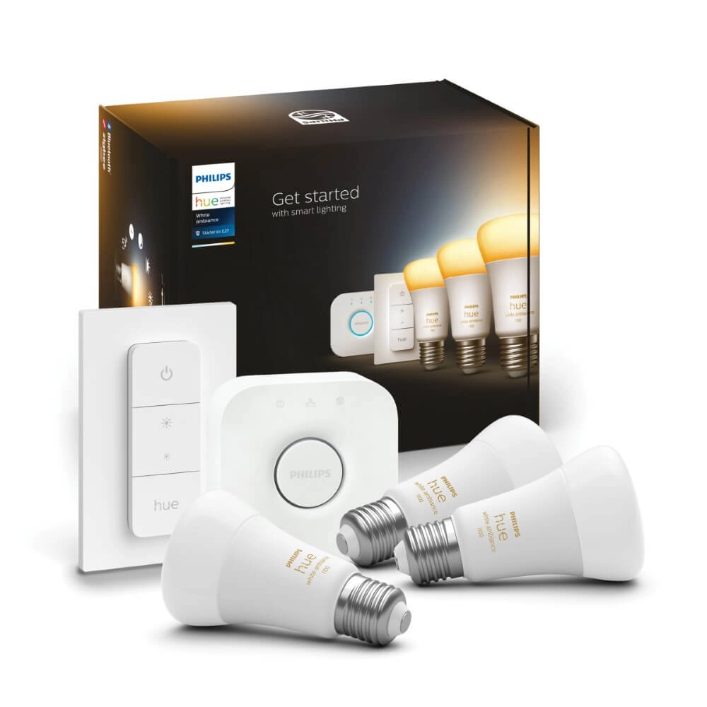 Hue Starterpack - E27 - 11W - White Ambiance lot de 3 Philips 8719514291232