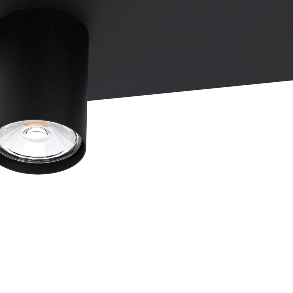 Spot en saillie noir Valcasotto 4 lumières Eglo 9002759995164