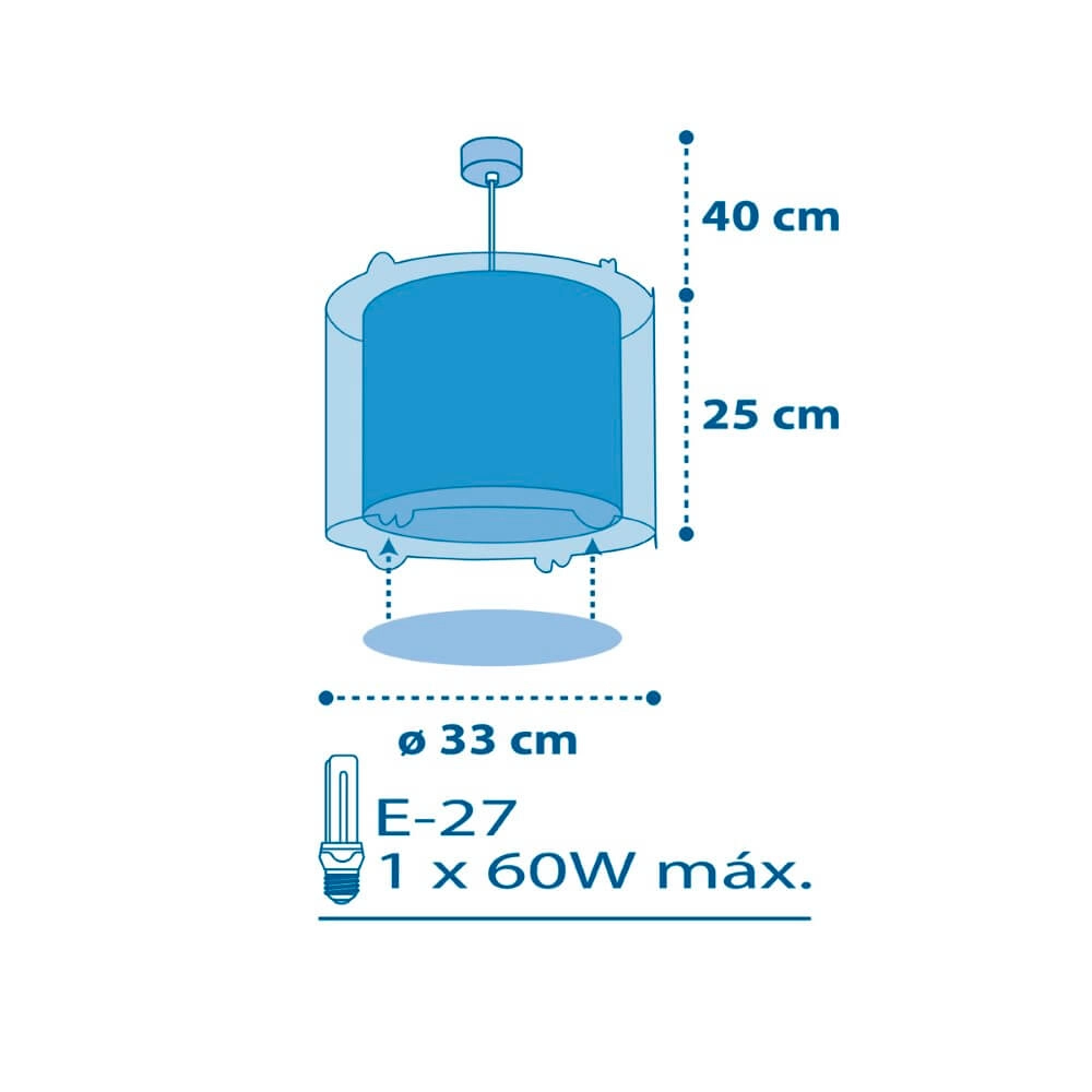 Lampe suspendue chambre d'enfant Planets bleu Dalber 8420406413426