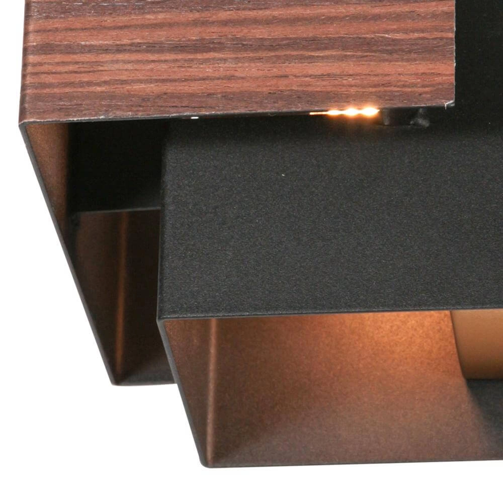 Applique murale Muro noir avec bois S Steinhauer 8712746177749