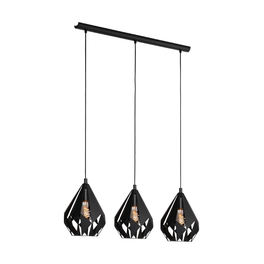 Suspension noire Carlton 5 3 lumières Suspension noire Carlton 5 3 lumières