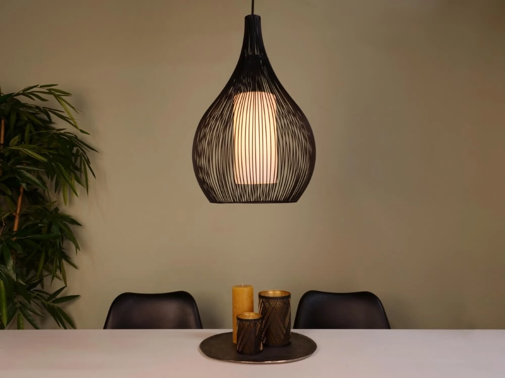 Lampe suspendue noire moderne Razoni 1 Ø 32,5 cm Eglo 9008606267958